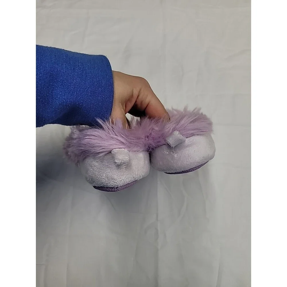Disney Princess Toddler Girl Snow White Mulan Cozy Faux Fur Slippers 7/8‎ Purple